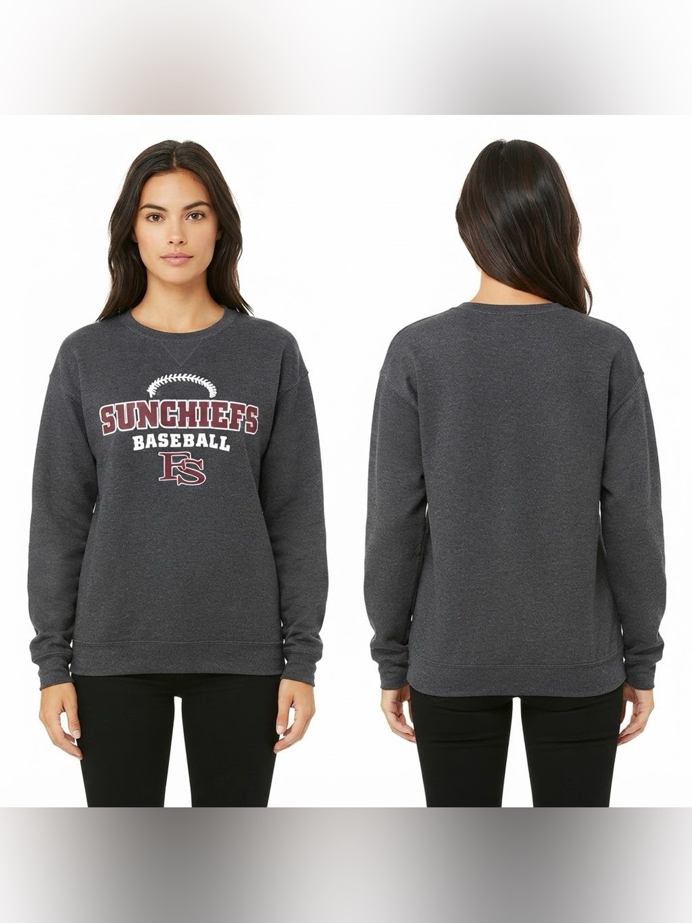 Russell Athletic Charcoal Sun Chiefs Baseball Crewneck Sweatshirt